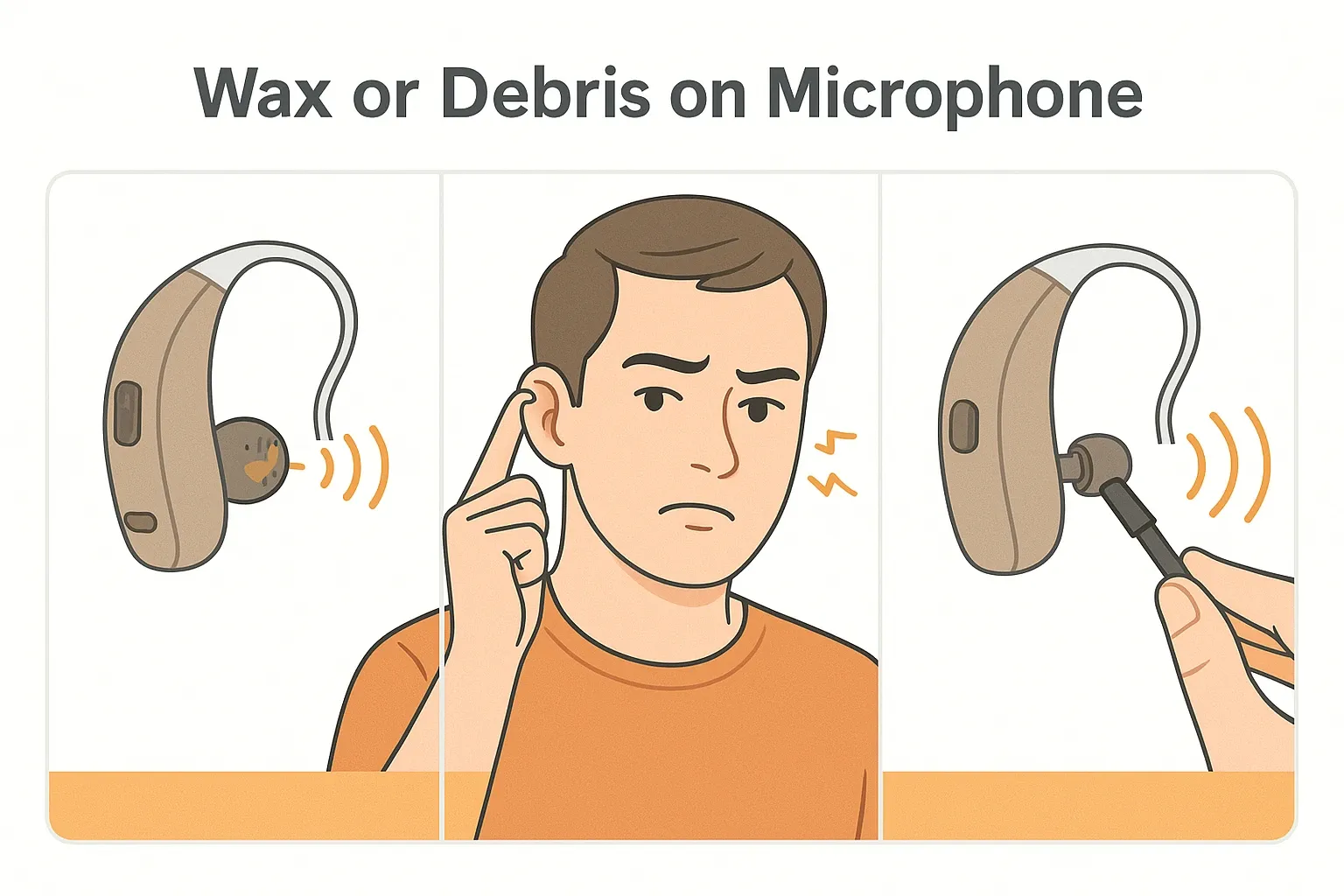 Wax or Debris on Microphone